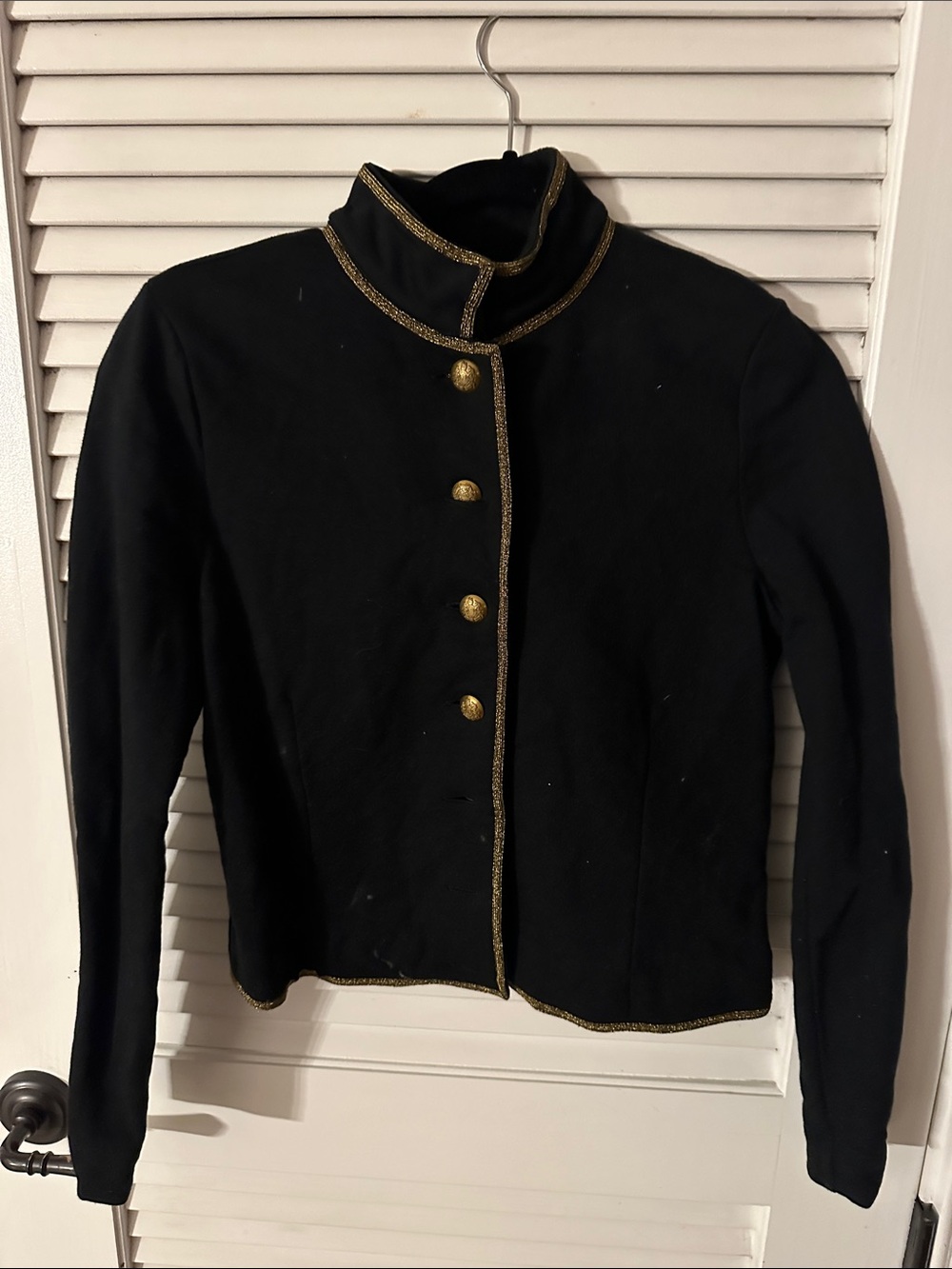 Ralph Lauren Black Military-Style Blazer with Gold Trim